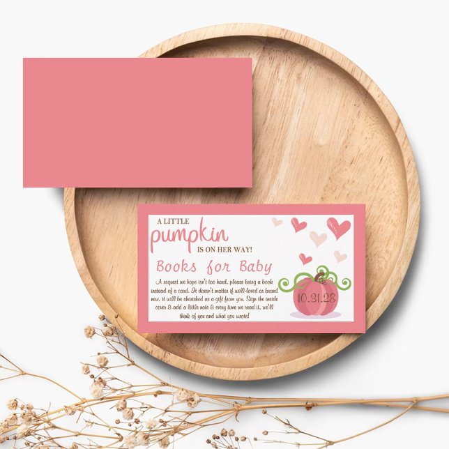 Cute Little Pumpkin Baby Shower Book Request Begleitkarte (Von Creator hochgeladen)