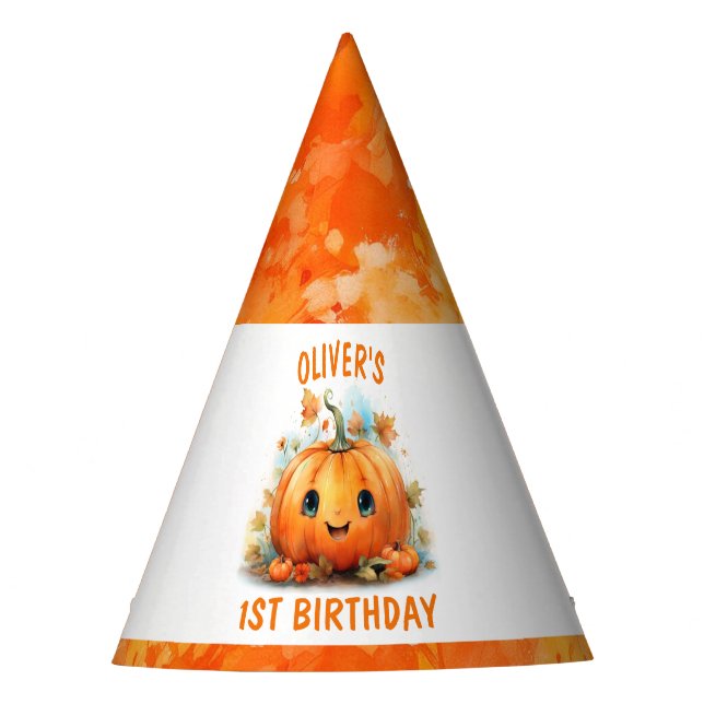 Cute Little Pumpkin Birthday Party Partyhütchen (Vorderseite)