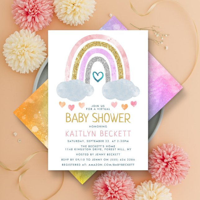 Cute Little Rainbow Baby shower Invitation (Créateur téléchargé)