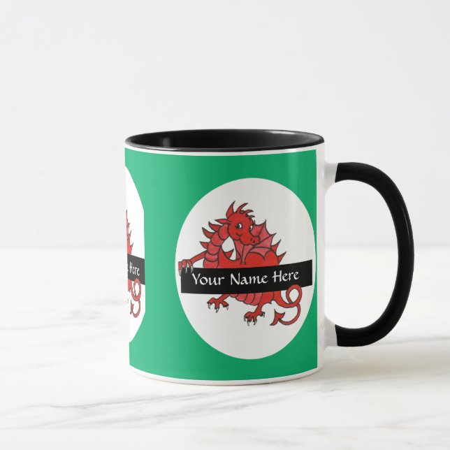 Cute Little Red Dragon Coffee Mug à personnaliser (Droite)