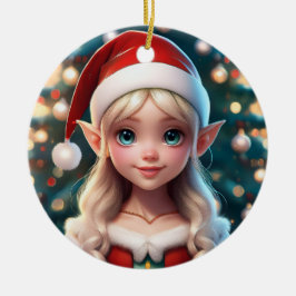 Cute Little Santa Claus's Christmas Elf Keramik Ornament