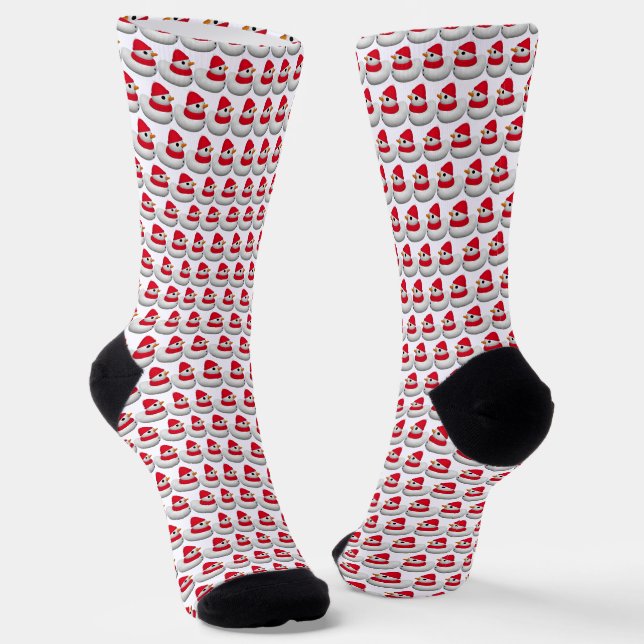 Cute Little Snowduck | Snowman Duck Pattern | Red Socken (Gewinkelt)