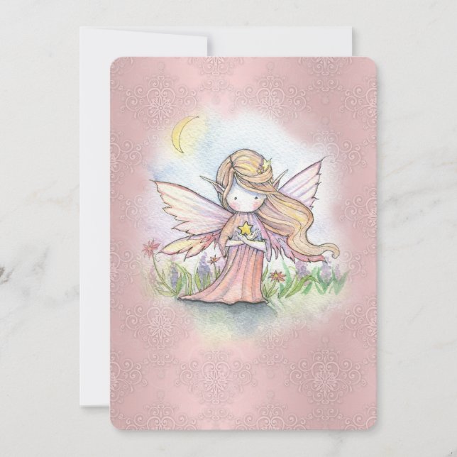 Cute Little Star Fairy Girls Invitation de fête d' (Devant)
