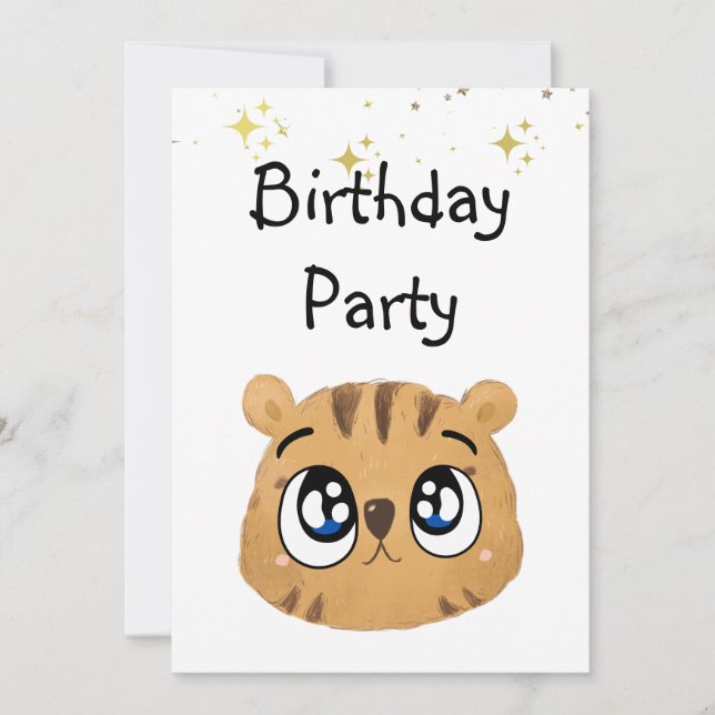 cute little tiger einladung (Vorderseite)