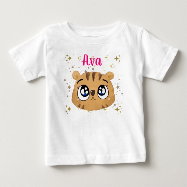 Cute little tiger gold start baby t-shirt (Vorderseite)
