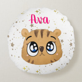 Cute little tiger gold start rundes kissen