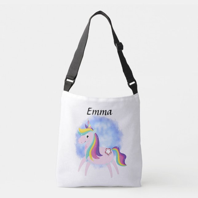 Cute little unicorn  tragetaschen mit langen trägern (Vorderseite)