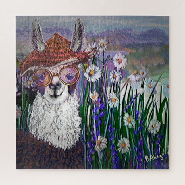 .Cute Llama Art With Glasses. And Art (Vertikal)