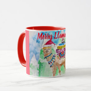 Cute Llama Joyeux art de Noël Filles Dames Mug
