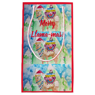 Cute Llama Merry Llama-mas Art Noël Sac cadeau de
