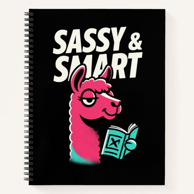 Cute Llama Reading Book Notizbuch (Vorderseite)