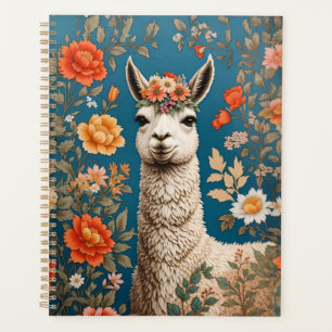 Cute Llama William Morris Inspiré Floral