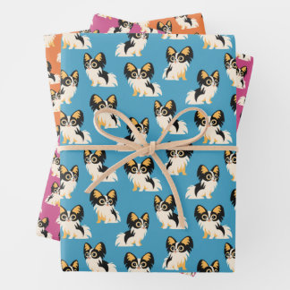 Cute Long-Haired Chihuahuas Geschenkpapier Set