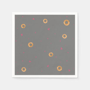 Cute LOVE & BAGELS Grau Serviette