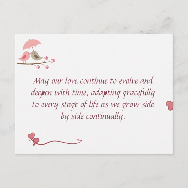 Cute Love Birds Postcard | Shared Future & Growth  Postkarte (Vorderseite)