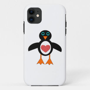 Cute Love Coeur Penguin coque iphone
