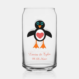 Cute Love Coeur Penguin Mariage personnalisé