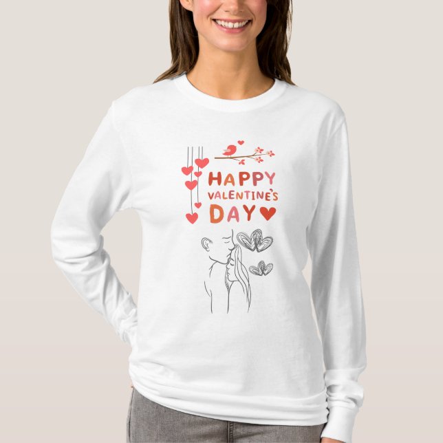 Cute Love Couple  T-Shirt (Vorderseite)