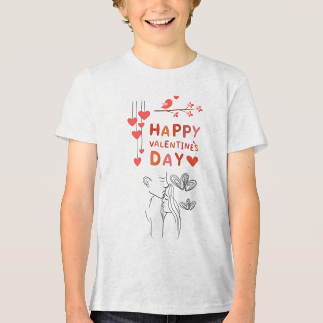 Cute Love Couple  Tri-Blend Shirt (Vorderseite)