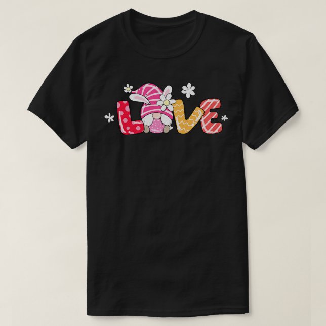 Cute Love Egg Bunny Easter Gnome  T-Shirt (Design vorne)