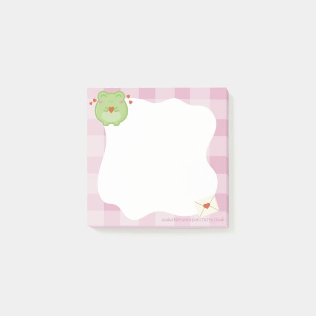 Cute love frog sticky notes, back to school post-it klebezettel (Vorderseite)