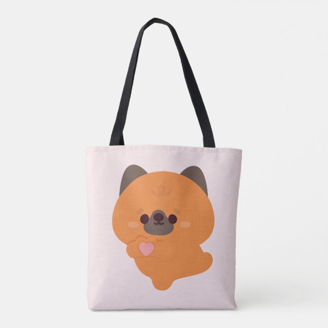 Cute Love German Shepherd Puppy Tasche (Rückseite)