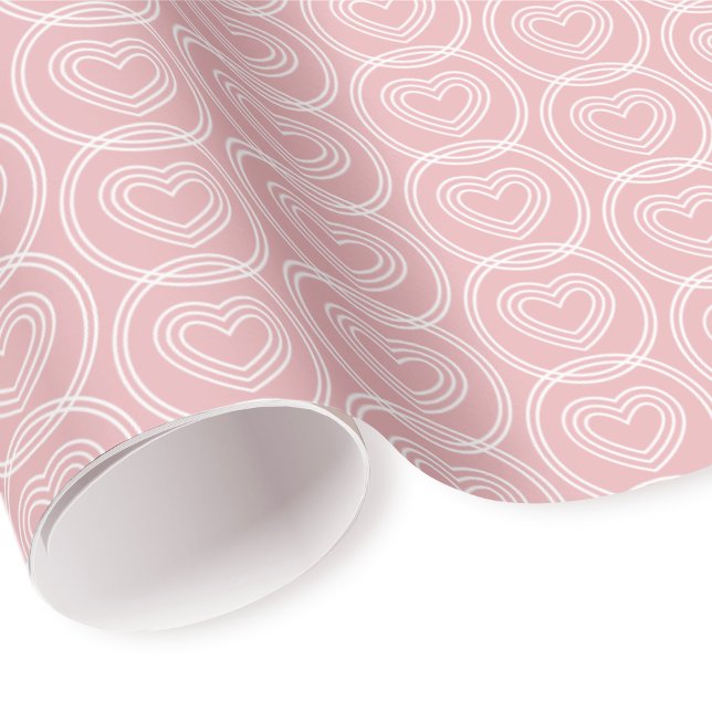 Cute Love Heart Circles Blush Pink Modern Pattern Geschenkpapier (Von Creator hochgeladen)