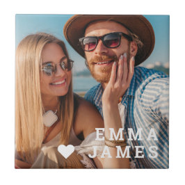 Cute Love Heart Photo Couples Personalized Names Fliese