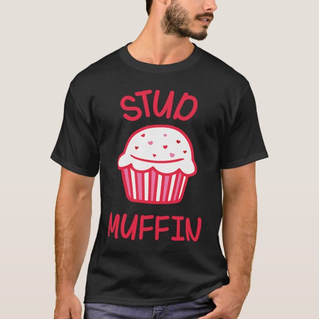 Cute Love Heart Stud Muffin Valentine's Day T-Shirt (Vorderseite)