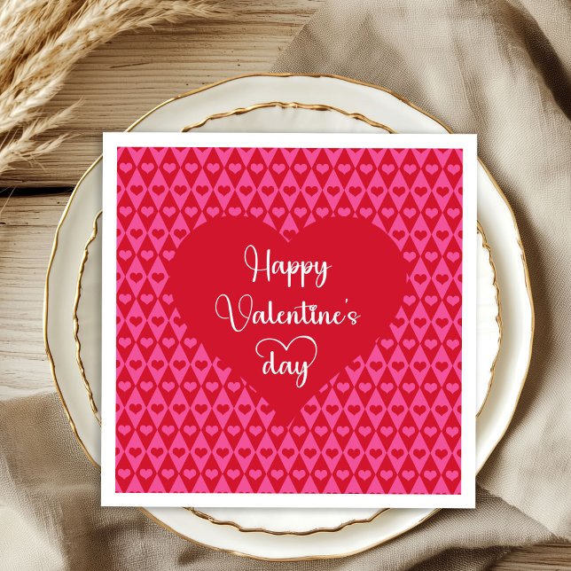 Cute Love Hearts Valentine’s Day Napkins Serviette (Cute Love Hearts Valentine’s Day Napkins)