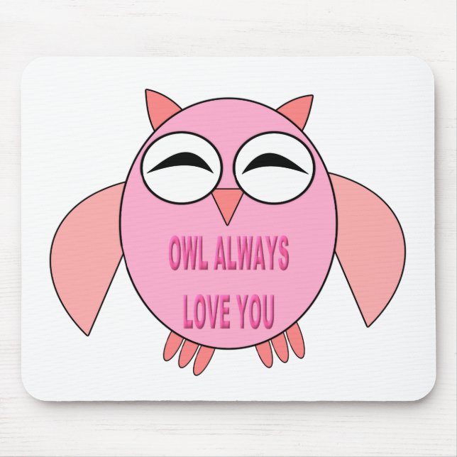 Cute Love Message Owl Mousepad (Vorne)