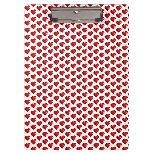 Cute Love Red Hearts Clipboard  Klemmbrett (Vorderseite)