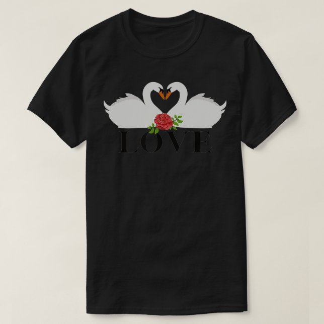 Cute LOVE Swan Valentine's  T-Shirt (Design vorne)