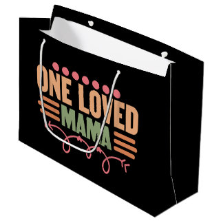 Cute loved Mama word art Große Geschenktüte