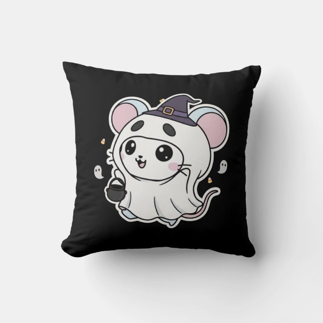 Cute lovely little mouse ready for Halloween  Kissen (Vorderseite)