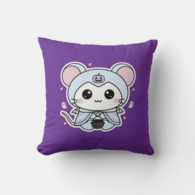 Cute lovely little mouse ready for Halloween  Kissen (Vorderseite)