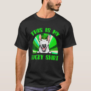 Cute Lucky Bull Terrier Happy St Patricks Day Fami T-Shirt