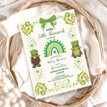 Cute Lucky Little Shamrock Baby shower Invitation