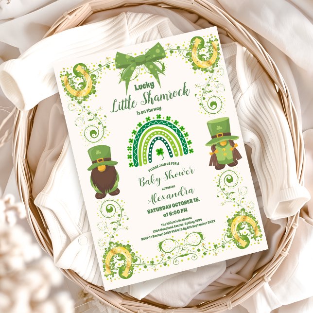 Cute Lucky Little Shamrock Baby shower Invitation (Créateur téléchargé)