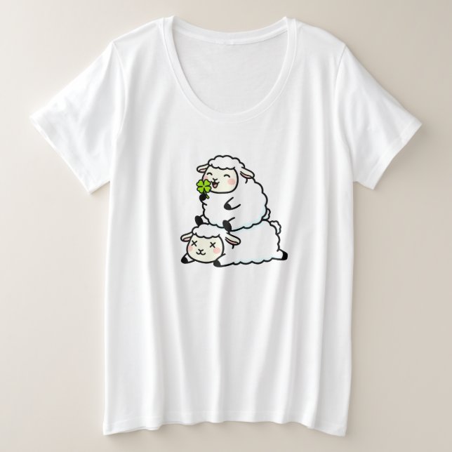 Cute Lucky Sheep St. Patrick's Day Clover (Design devant)