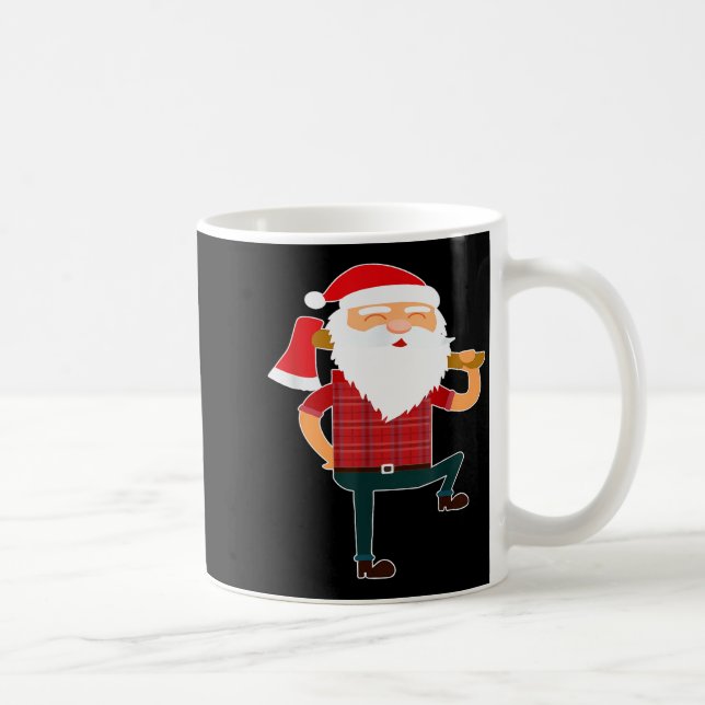 Cute Lumberjack Santa Funny Ugly Christmas Axe Hat Kaffeetasse (Rechts)