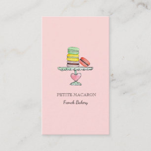Cute Macarons carte de visite boulangerie rose