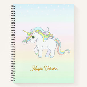 Cute Magic Unicorn sur Pastel Colors Carnet