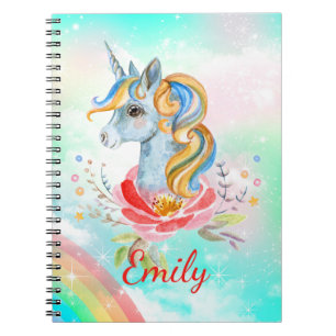 Cute Magical Unicorn Personalized Notebook Notizblock
