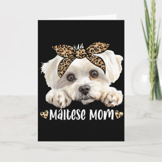 Cute maltese mom leopard mama dog lovers funnyCute Karte