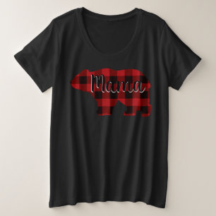 Cute Mama ours design rouge plaid mère jour cadeau