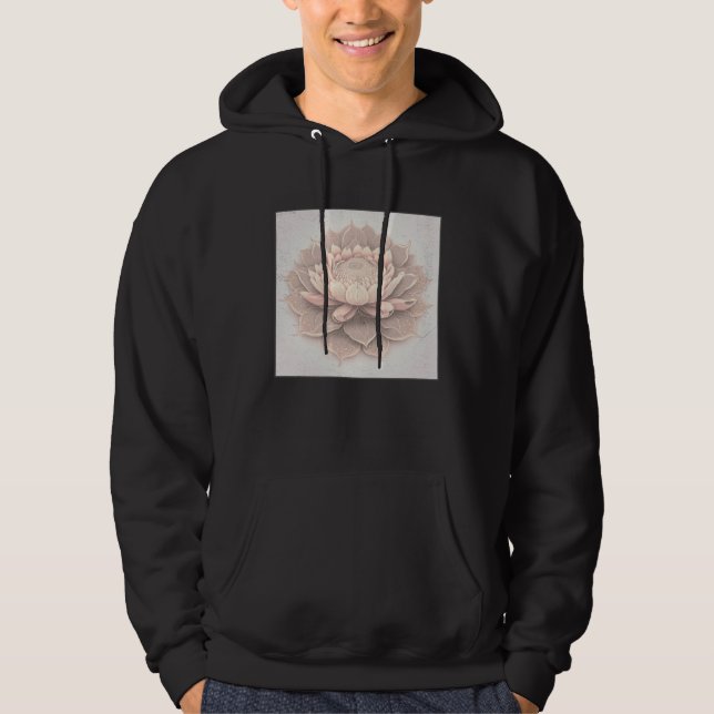 Cute Mandala Lotus Flower Illustration Unique Wome Hoodie (Vorderseite)