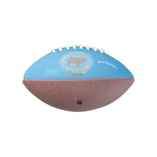 Cute manta ray and bubbles cartoon illustration football