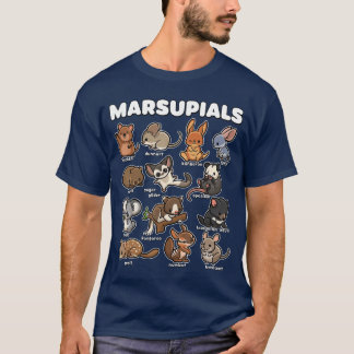 Cute Marsupials Animal Collection Funny Cartoon Wi T-Shirt