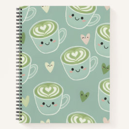 Cute Matcha Latte Pastel Green Spiral Notebook Notizbuch